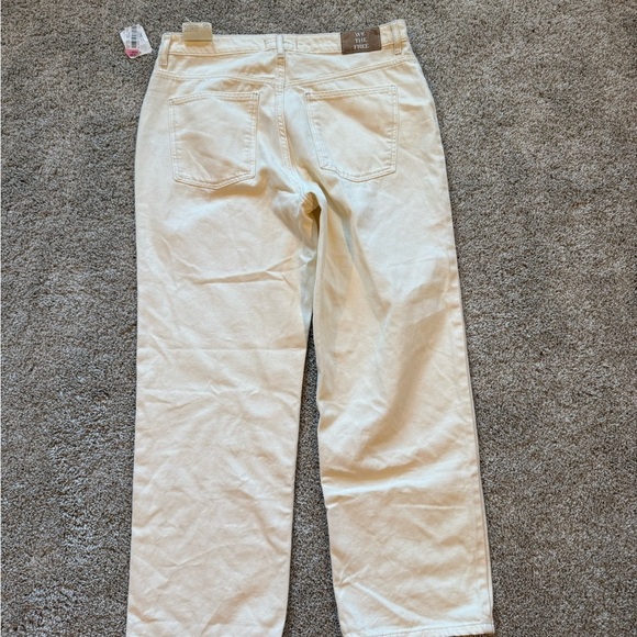 Free People jeans the Pacifica high rise slim straight jeans ivory size 32 NWT - Picture 7 of 9